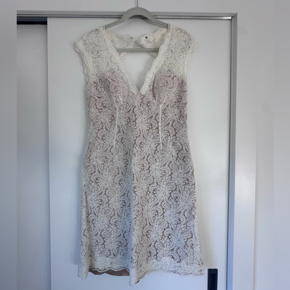 Watters Cream Lace Dress